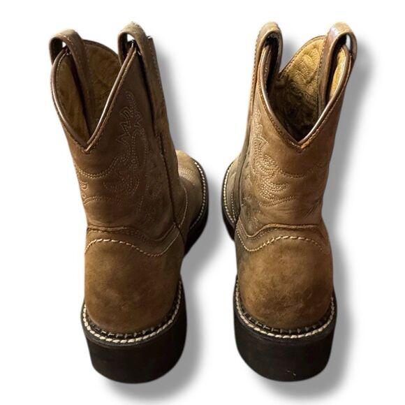 Ariat FATBABY Leather Cowgirl Boots Western Brown Outdoor Farm Women’s Size 7B - Picture 4 of 15